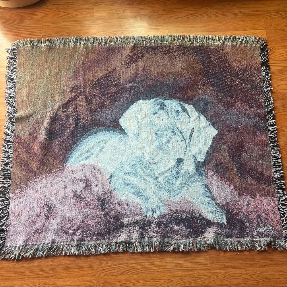 Dachshund 44x56 Tapestry Woven Throw Blanket Weiner Dog Brown Linda Picken - Picture 4 of 4